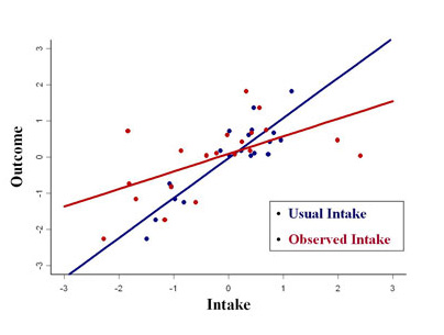 a graph showing the difference between usual intake and observed intake